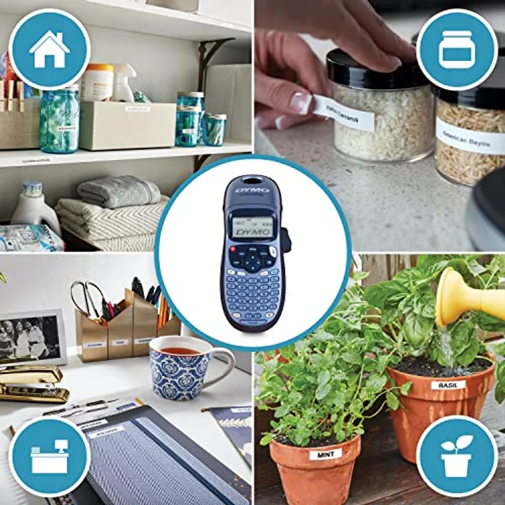 DYMO LetraTag LT-100H Beschriftungsgerät Handgerät | Tragbares Etikettiergerät mit ABC Tastatur | blau | Ideal fürs Büro oder zu Hause – Bild 4