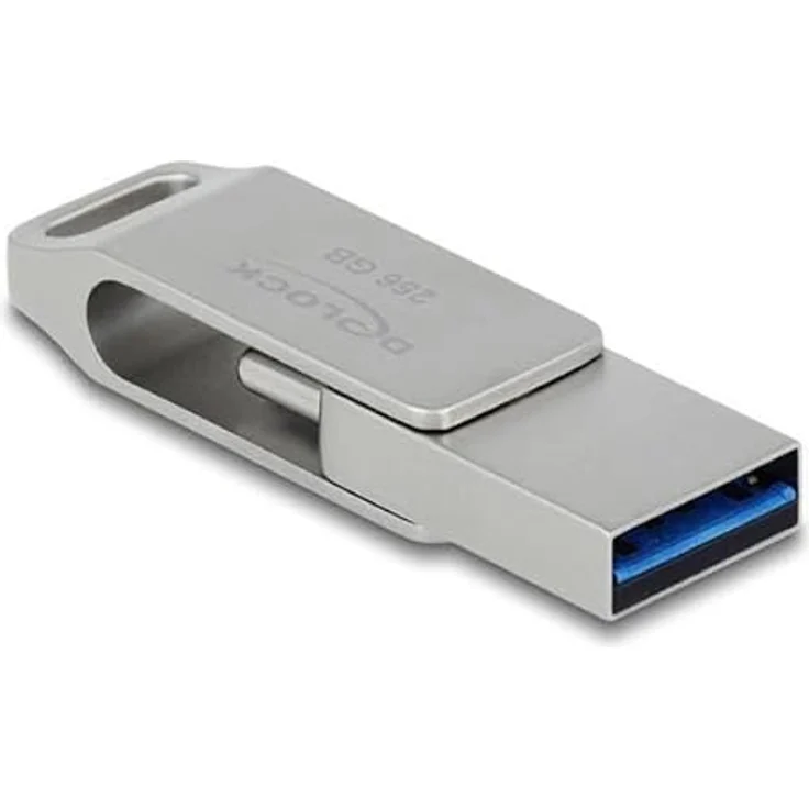 Delock USB 5 Gbps USB-CВ™ + Typ-A Speicherstick 256 GB - MetallgehГ¤use (256В GB, USB A, USB C), USB Stick, Grau – Bild 3
