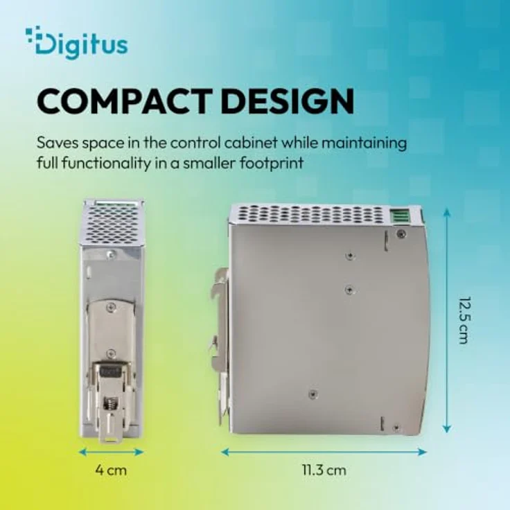 DIGITUS DIGITUS Industrial Netzteil, 24 V, Metallgehäuse, DIN-Schienenmontage, 120 Watt, ATX, 80 Plus – Bild 5