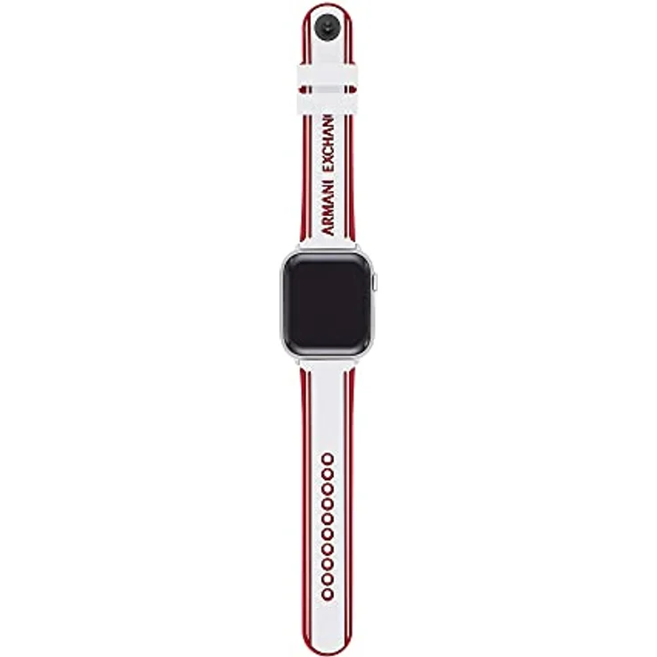Armani Exchange Silicone Band für Apple Watch® 42/44/45mm, Rot/Weiß mit Steckverschluss – Bild 2