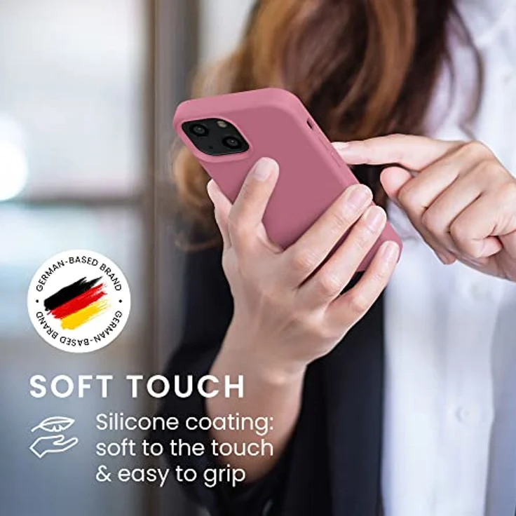 kwmobile Handyhülle für iPhone 13 mini, Silikon Case in Dark Rose, kabelloses Laden, rutschfest und strapazierfähig – Bild 4