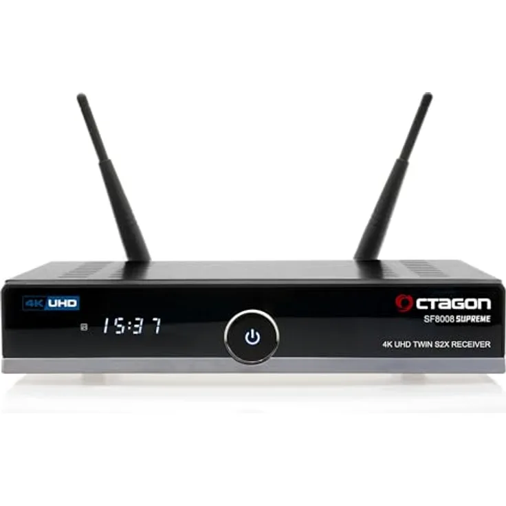 Octagon SF8008 V3 Supreme, 4K UHD Linux Receiver mit Twin Tuner, Silabs Tuner, SSD-Slot, Dual-Band WiFi, Bluetooth 5.1, Schwarz