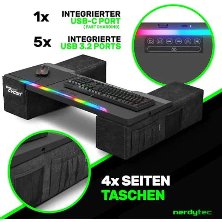 COUCHMASTER Cycon 3 | Microfaser Black Edition (Ergonomische Auflage für das Couch-Gaming, inkl. Kissen) - Preisvergleich – Bild 5