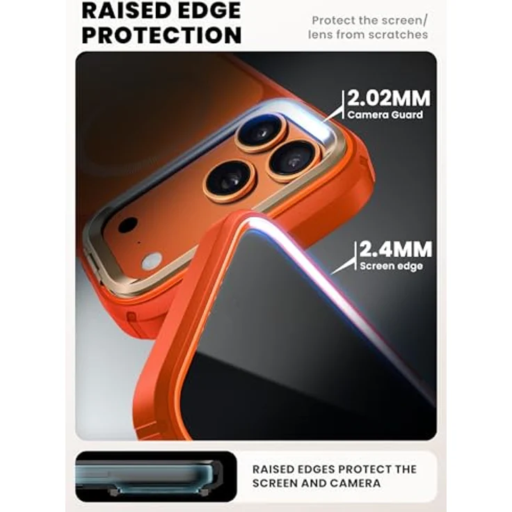 i-Blason Ares Flip Hülle für iPhone 17 Pro Max, orange, Stoßfest bis 6m, 360° Schutz, MagSafe-kompatibel – Bild 8