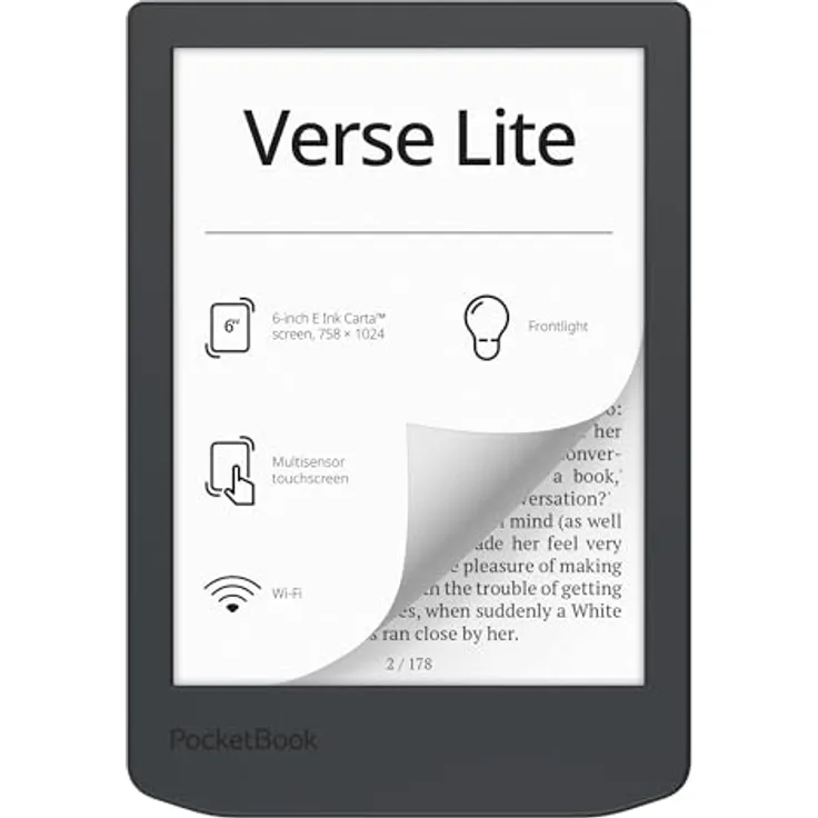 PocketBook eReader Verse Lite, E-Book-Reader mit kompaktem Design und hoher Lesekomfort