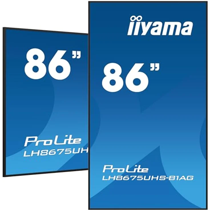 iiyama Prolite LH8675UHS-B1AG 217cm 85,6" Digital Signage Display IPS LED Panel 4K UHD HDMI DP in/Out USB2.0 RS-232c RJ45 Mediaplayer Android-OS WiFi SDM-L Micro-SD 24/7 schwarz, professionelles Großformat-Display mit Android OS und 24/7 Betriebszeit – Bild 5