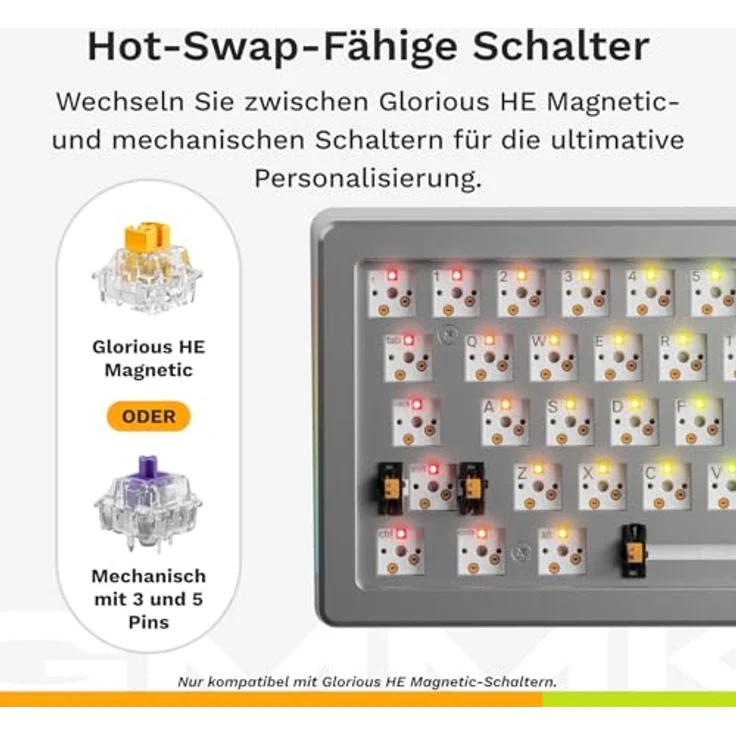 GLORIOUS GMMK 3 PRO HE, modulare Gaming-Tastatur mit Hall-Effekt und 8K-Abrufrate, kompakt 65%, USA QWERTY – Bild 5