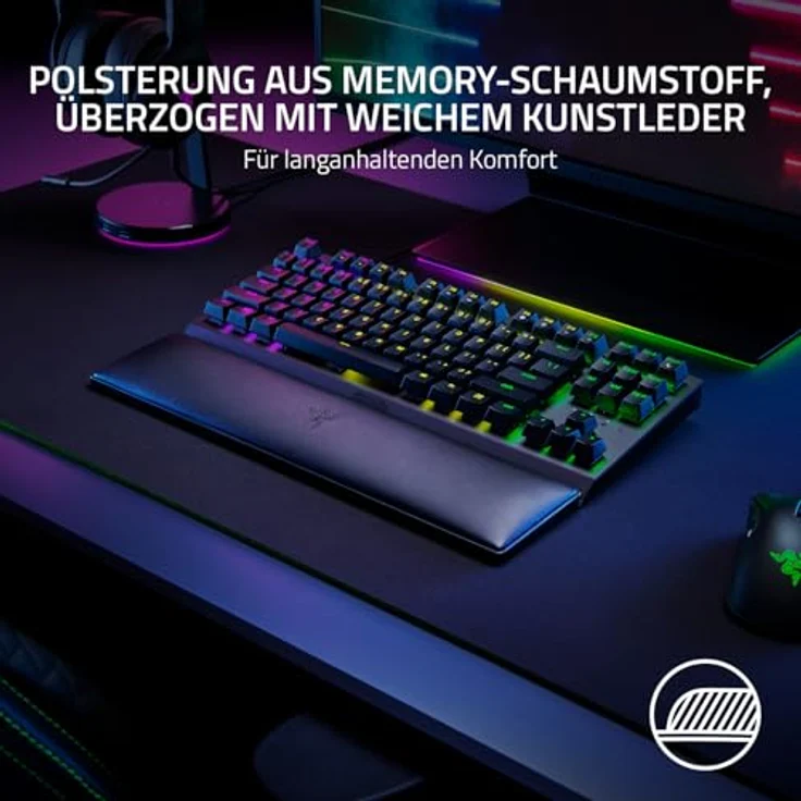 Razer Ergonomische Handgelenkauflage für Tastaturen ohne Ziffernblock, schwarz – Bild 3