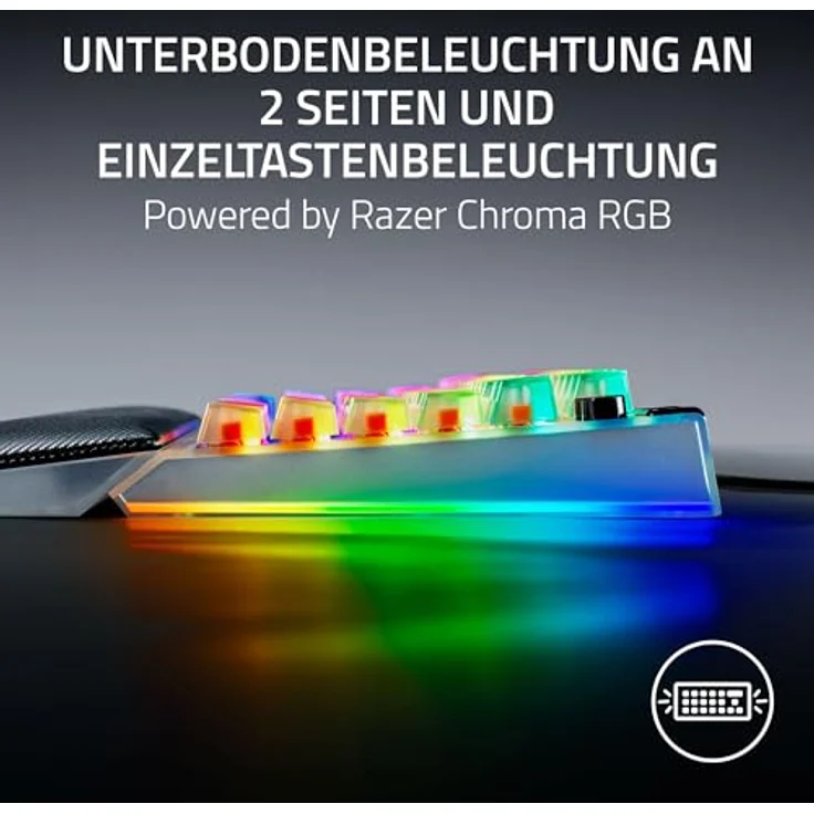 Razer BlackWidow V4 75% Phantom White, Hot-swap-fähige mechanische Gaming-Tastatur mit Orange Tactile Switches, RGB, Medienrolle und 2 Medientasten, US Layout – Bild 5