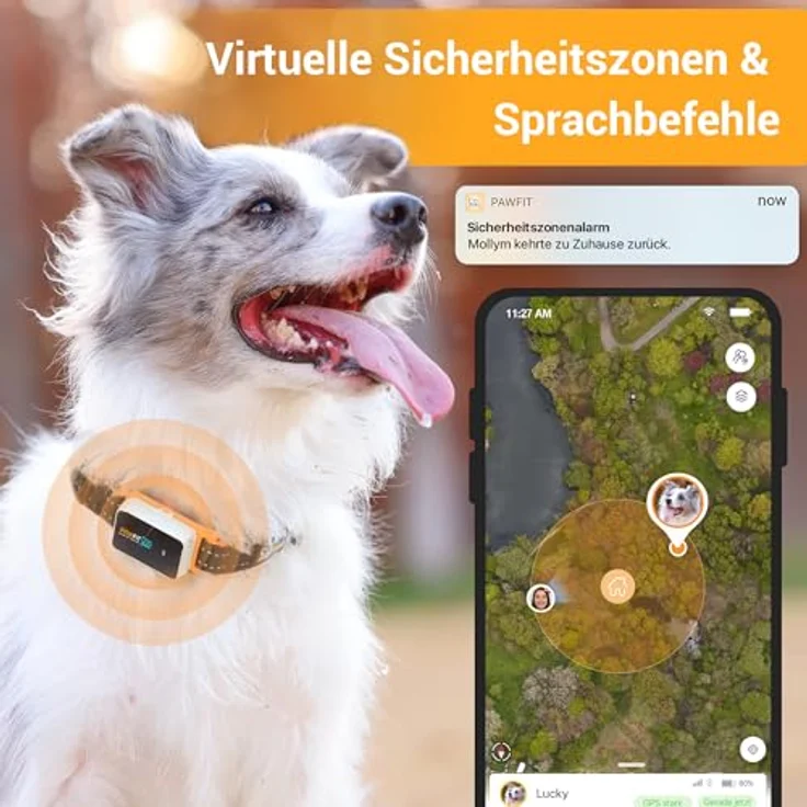 Pawfit 3 GPS-Tracker für Hunde und Katzen, Live-Satellitenortung, Wasserdicht, Weglaufalarm, Aktivitätstracking, für alle Halsbänder – Bild 3