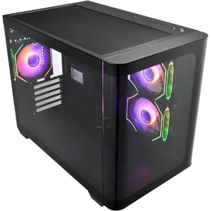Fortron FSP GEH Mini S380-BA Micro-ATX/Mini-ITX o.N. Black, kompaktes Mini-Tower-Gehäuse, schwarzes Design, optimierte Luftzirkulation – Bild 2