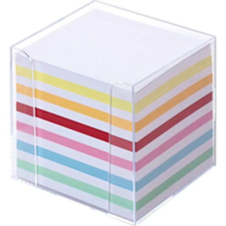 Folia Notizzettel Zettelbox 9,5x9,5x9,5cm, glasklar gefüllt mit weißem Notizpapier 70-75g – Bild 3