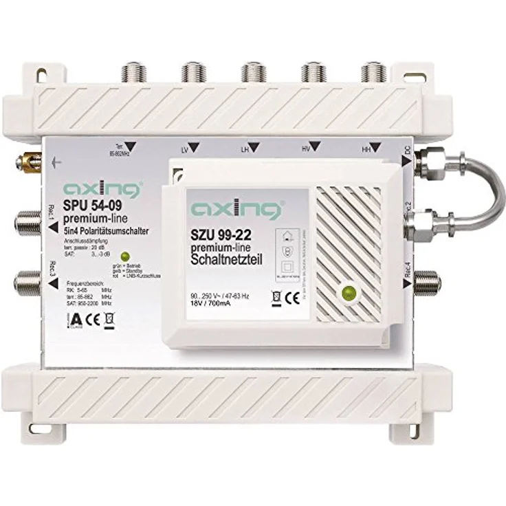 Axing SPU 54-09 SAT-Multischalter 4 Teilnehmer Premium-Line aktiv Quad-tauglich (5 x 4) – Bild 2