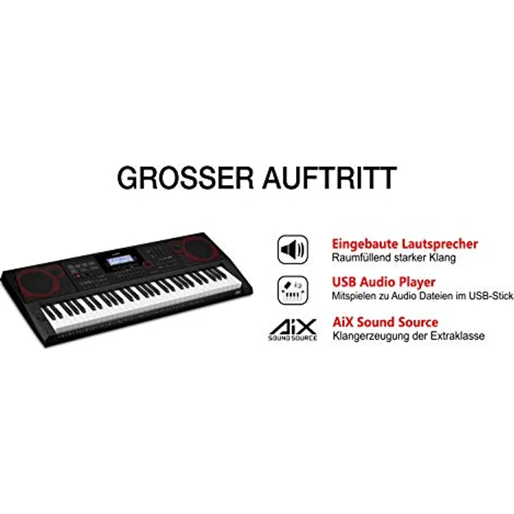 Casio CT-X3000 Top Keyboard mit 61 anschlagdynamischen Standardtasten und Begleitautomatik, schwarz – Bild 5