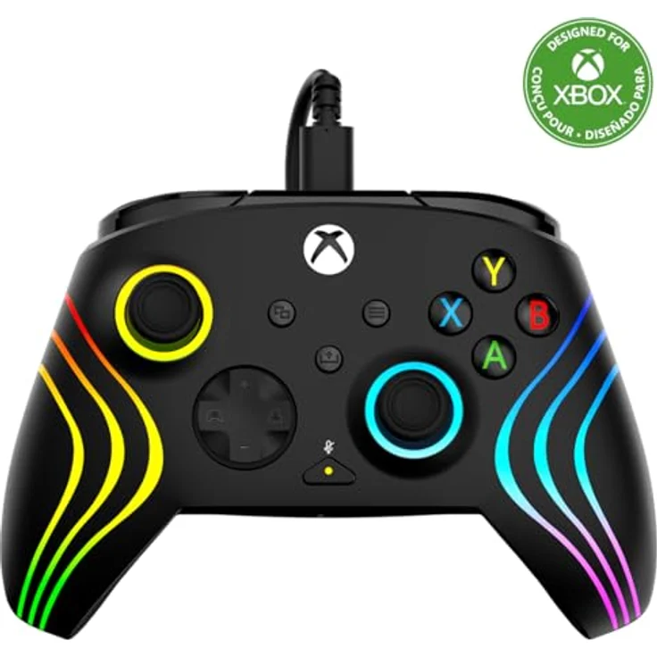 Turtle Beach Afterglow Wave Wired Controller, Gaming Controller mit dreistufig einstellbaren Hall-Effekt-Abzügen und RGB-Beleuchtung, Schwarz – Bild 1