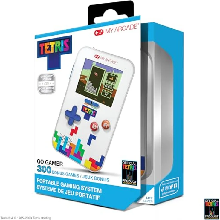 ATARI Go Gamer Tetris, tragbare Spielekonsole in weiß/blau mit 2,5 Zoll Bildschirm – Bild 6