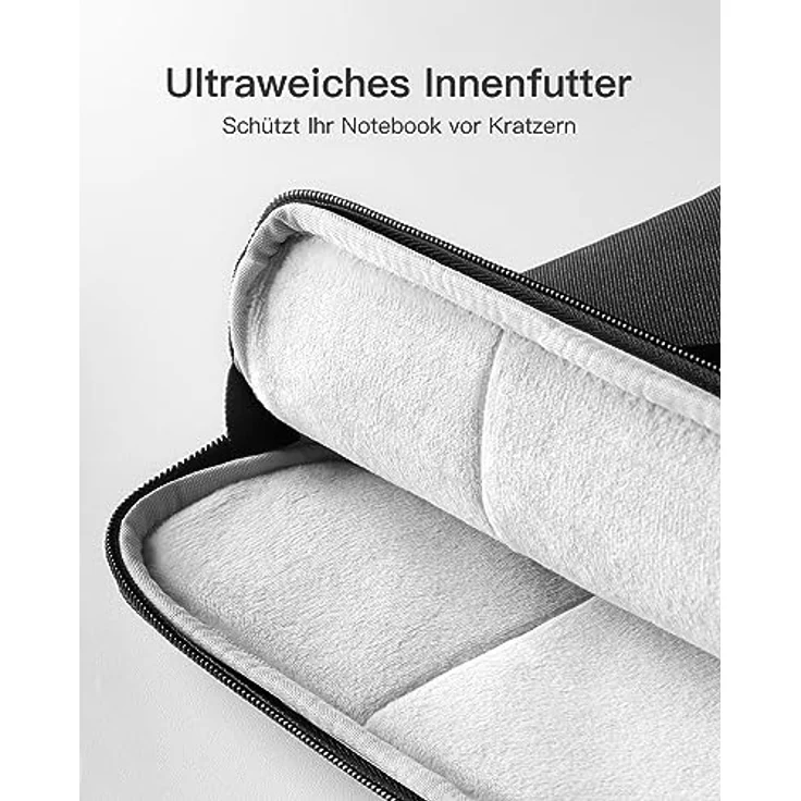 Inateck 15-15.6 Zoll Laptoptasche 15 Zoll Hülle Tasche Notebook Sleeve Schutzhülle Case spritzwassergeschützte Schutztasche Aktentasche mit Zubehörtasche, Schwarz – Bild 5