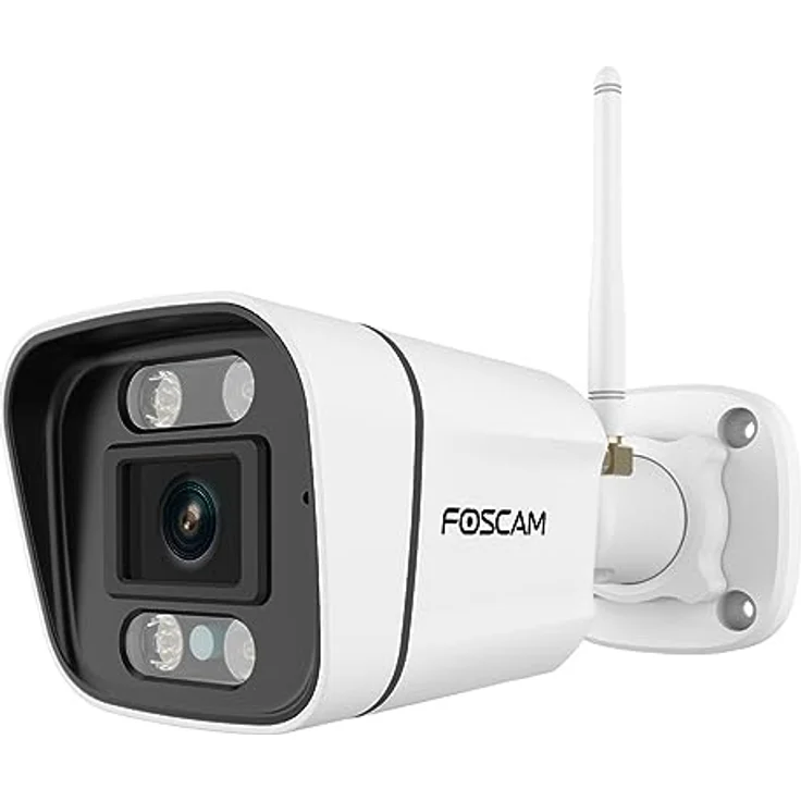 Foscam V5P 5 MP Dual-Band WLAN Überwachungskamera mit integriertem Scheinwerfer und Einer Alarmsirene (weiß) – Bild 1
