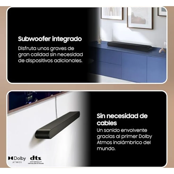 Samsung HW-S60D/ZF 2024, Wireless Soundbar mit 5.0-Kanal Dolby Atmos und integriertem Subwoofer, Schwarz – Bild 2