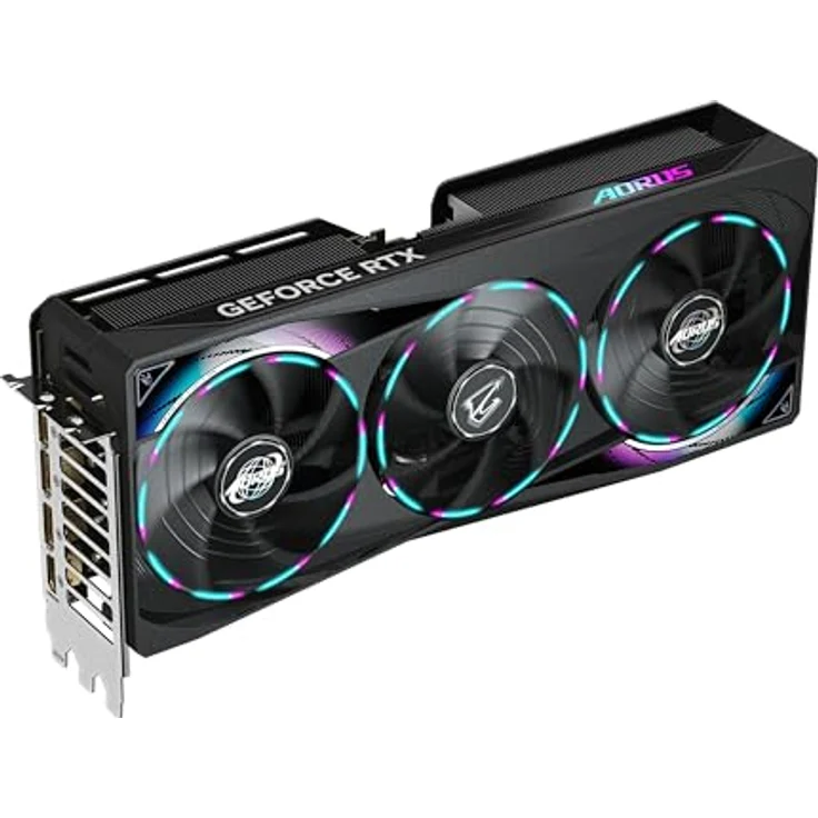 Gigabyte AORUS GeForce RTX 5070 Master 12G Grafikkarte - 12GB GDDR7, 192 Bit, PCI-E 5.0, 2715 MHz Core Clock, 3 x DP 2.1a, 1 x HDMI 2.1b, NVIDIA DLSS 4, RGB Halo, GV-N5070AORUS M-12GD - mit WINDFORCE Kühlsystem in schwarz – Bild 5