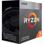 AMD Ryzen 3 3200G, Quad-Core Prozessor mit AMD Radeon Vega 8 Grafikeinheit, Sockel AM4, 3,6 GHz, schwarz