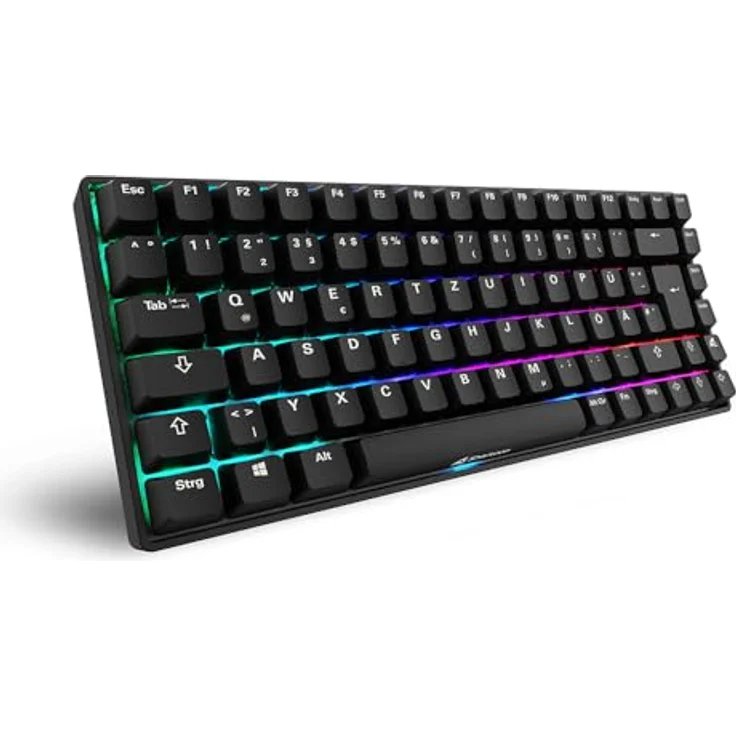 Sharkoon Skiller SGK50 S3 PBT Schwarz, RGB Gaming Keyboard, Gateron G PRO 3.0 Yellow, 75% Layout – Bild 1