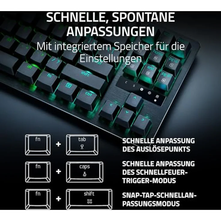 Razer HUNTSMAN V3 (8 kHz), Tenkeyless Gaming-Tastatur mit analogen Sensoren, Schwarz, RGB-Beleuchtung, US-Layout – Bild 10