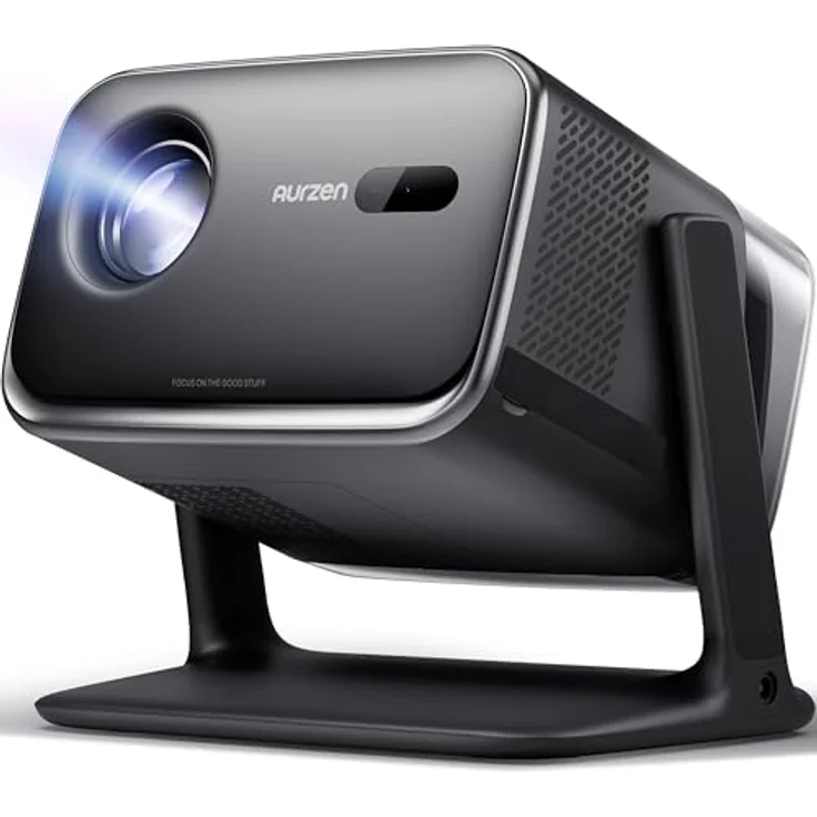 Aurzen Boom Mini 4-in-1 Smart Beamer, 4K Unterstützung, 500 ANSI Lumen, 20W DoIby Audio, ToF Autofokus & Trapezkorrektur, WLAN/Bluetooth, tragbar, Schwarz – Bild 1