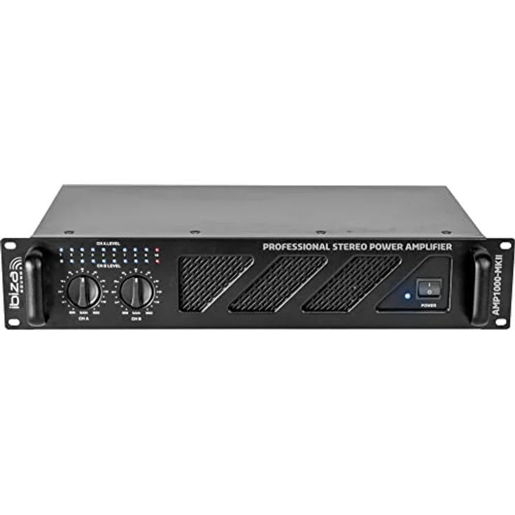 AMP1000-MKII - IBIZA - Professioneller 2x800W PA-Verstärker mit RCA/Klinkeneingängen und Speakon-/Klemmenausgängen - 19" Rack - Schwarz – Bild 1
