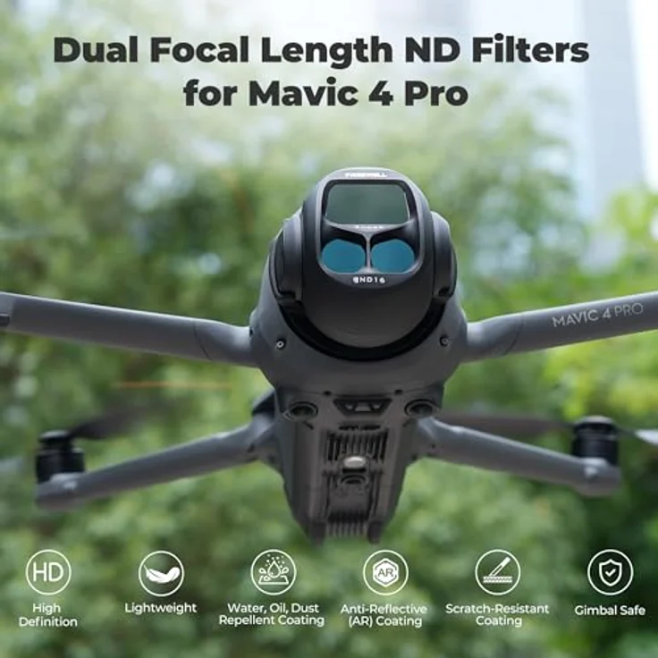 Freewell Split ND Filter für DJI Mavic 4 Pro, Set mit ND8/4, ND16/8, ND32/16, ND64/32 für flexible Belichtung und verbesserte Lichtkontrolle – Bild 3