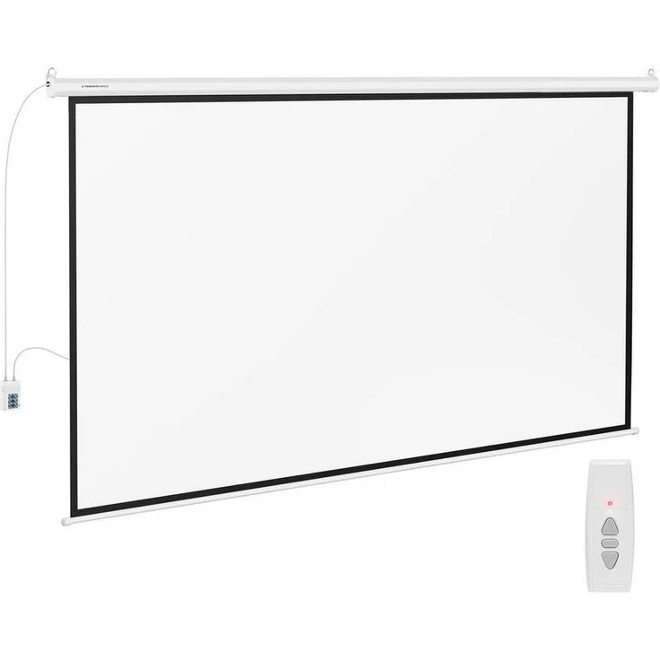 Fromm&Starck Motorleinwand 133" Heimkino Leinwand Beamer elektrisch Fernbedienung Pull-Up-Leinwand, mattweiß – Bild 1