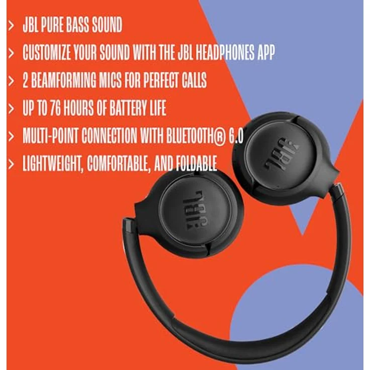 JBL Tune 530 BT, Wireless On-Ear Kopfhörer mit JBL Pure Bass Sound, bis zu 76 Stunden Musikwiedergabe, Bluetooth 6.0, faltbares Design, Google Fast Pair, Microsoft Swift Pair, Blau – Bild 10