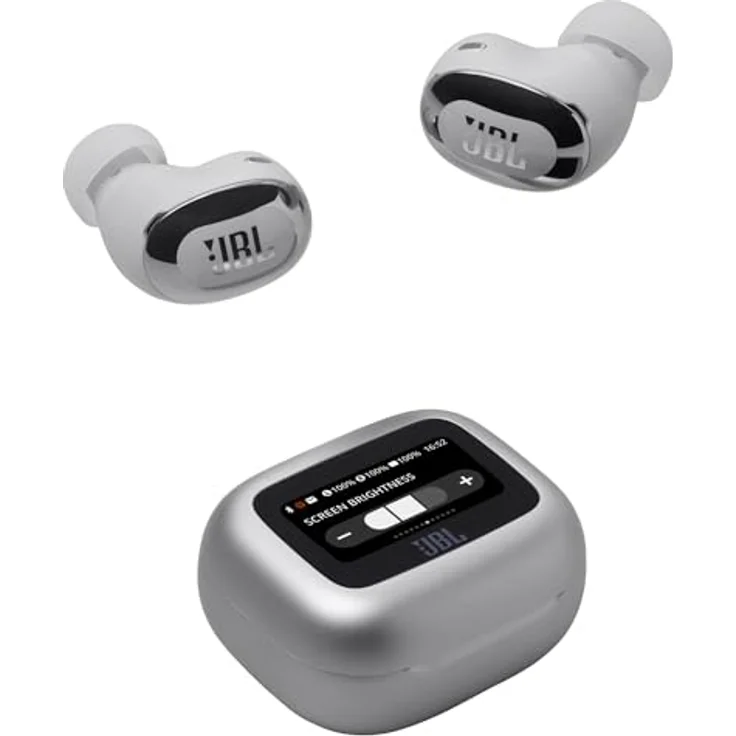 JBL Live Buds 3, Kabellose Ohrhörer mit Bluetooth, 40h Akkulaufzeit, True Adaptive Noise Cancelling, High Resolution Signature Sound, IP55 Wasserdicht, Silver – Bild 1
