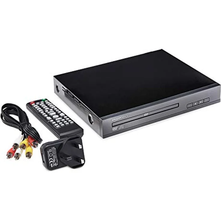 Amazon Basics Mini-DVD-Player mit Text-to-Speech-Technologie, RCA und Fernbedienung, Schwarz – Bild 5