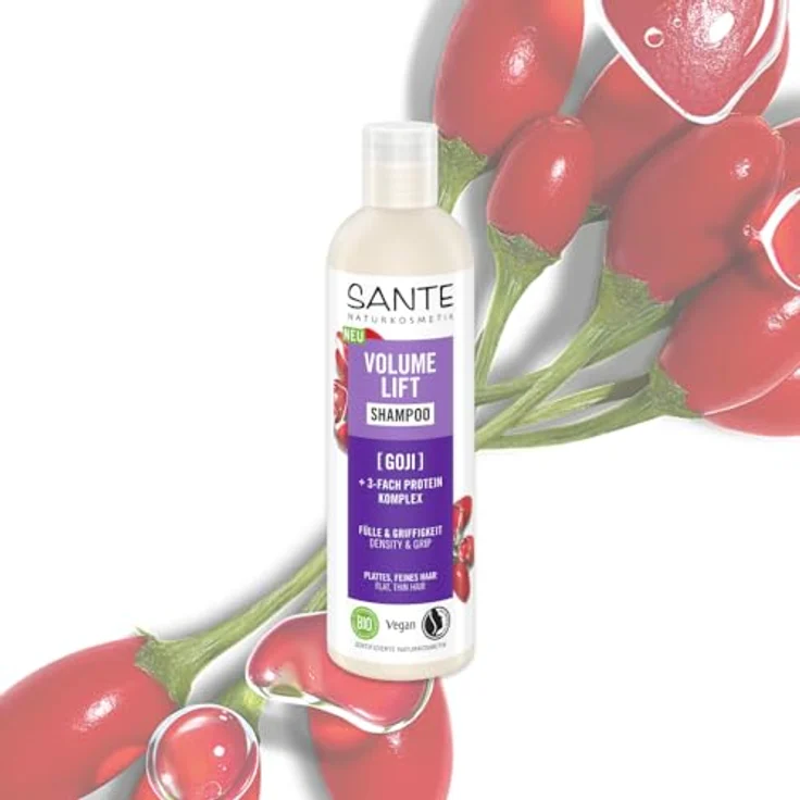 SANTE Volume Lift Shampoo Bio-Goji + 3-Fach Protein Komplex, 250 ml, für mehr Volumen und Griffigkeit – Bild 5