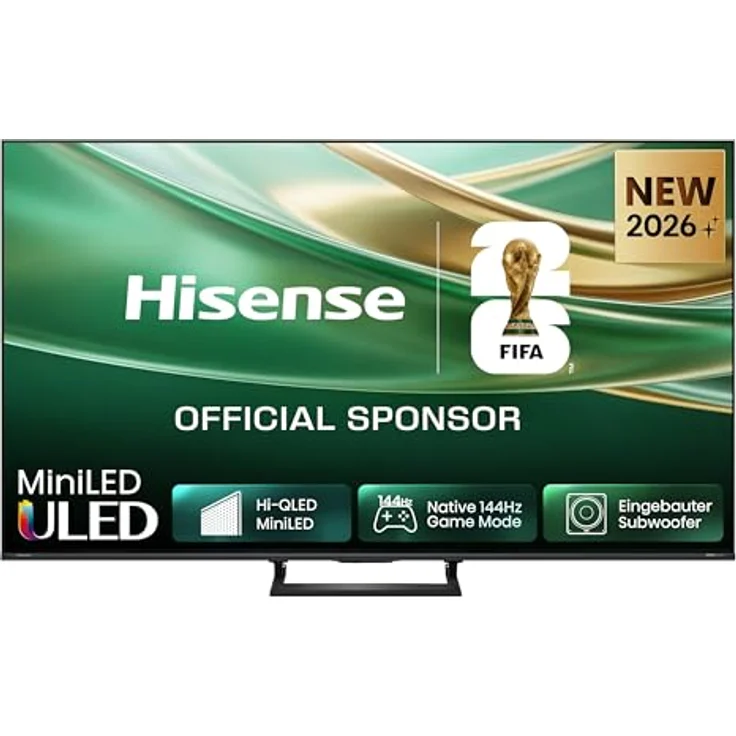 Hisense 65E8DS, 65 Zoll 4K UHD Hi-QLED Mini LED Smart TV mit Dolby Vision, 144Hz, Hi-View AI Engine, integriertem Subwoofer und FreeSync Premium – Bild 1