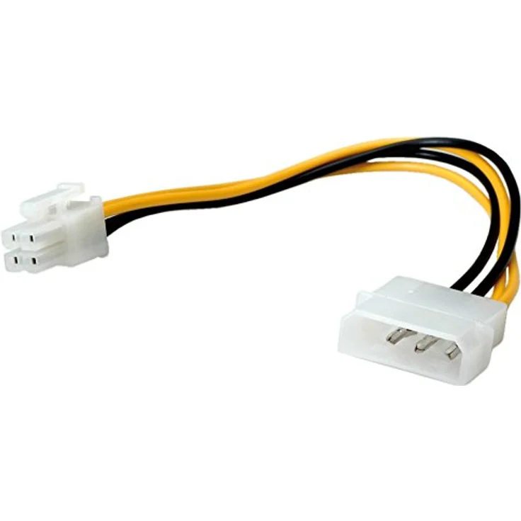 ROLINE Internes Power Kabel, 4pol. HDD / ATX12V-P4 4-polig Power, 0,15 m – Bild 1