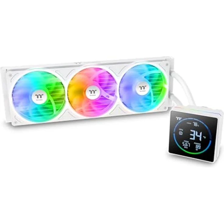 Thermaltake TH360-S V3 ARGB Sync Snow, AiO-Wasserkühlung mit 3x 120mm Lüftern, 2500 rpm, 37.8 dB – Bild 1