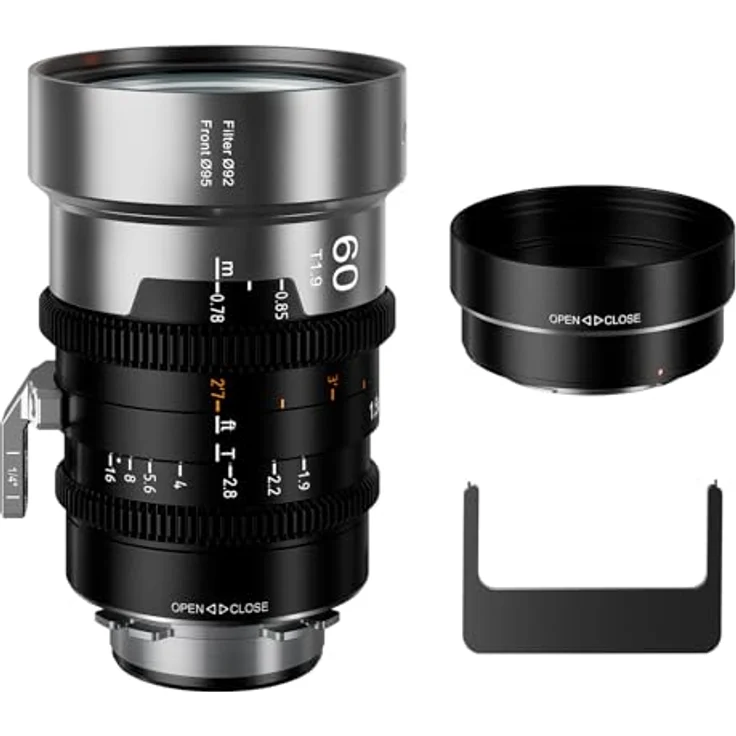 SIRUI IronStar T1.9 1.5X Anamorphotisches Cine-Objektiv, 60mm mit PL-Mount und austauschbarem EF-Mount, manuellem Fokus, Neutral Flare – Bild 1