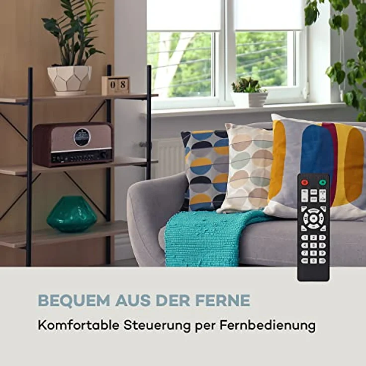 Auna Tragbarer DAB-Radio-CD-Player für Zuhause, FM/DAB/DAB+ Radio mit Bluetooth + AUX, Stereoanlage, LCD-Display, Fernbedienung, Digital Radio mit CD, MP3 & Streaming, DAB-Radio Klein, Netzbetrieben – Bild 2