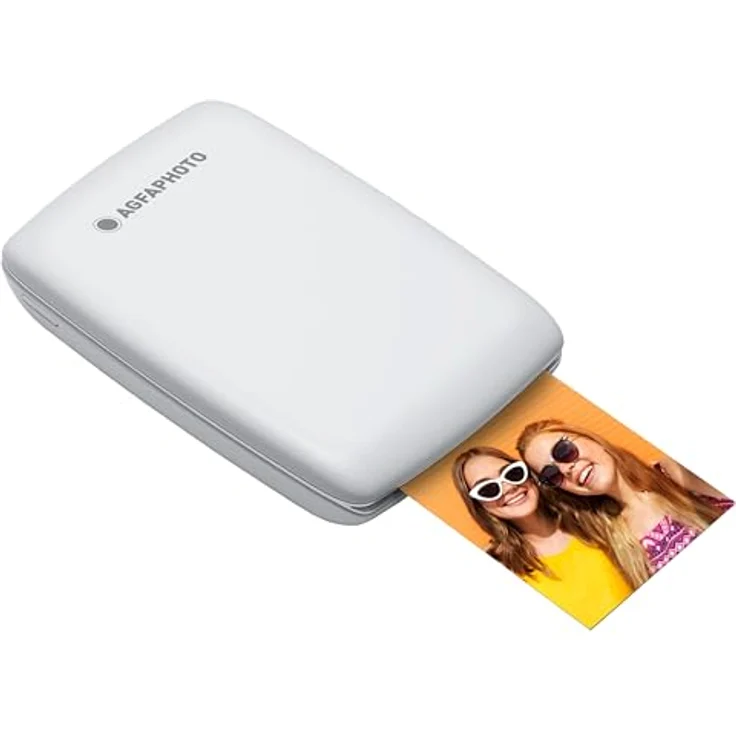AgfaPhoto Mini P.2 – Tragbarer Zink-Drucker für Sofortbilder – Bluetooth-Funktion – Weiß – Bild 1
