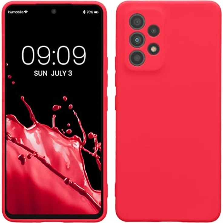 kwmobile Handyhülle für Samsung Galaxy A53 5G, weiche TPU Silikon Schutzhülle in Neon Pink, rutschfest und reißfest mit präzisen Ausschnitten – Bild 1