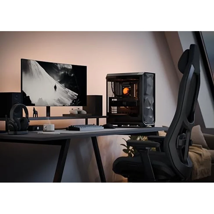 Fractal Design Meshify 3 TG Light Tint, Midi-Tower PC-Gehäuse für E-ATX Mainboards, schwarz, Tempered Glass, 3x 140-mm-Lüfter vorinstalliert – Bild 7