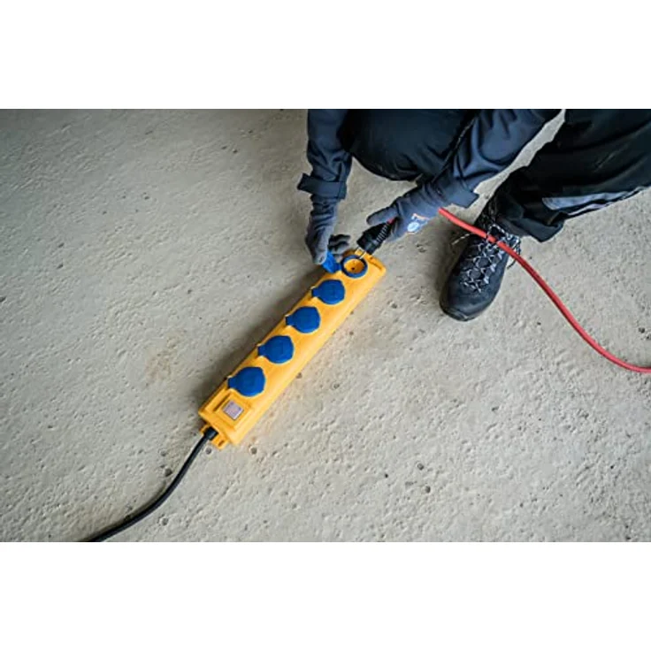 Brennenstuhl Super-Solid SL 554 Steckdosenverteiler - Outdoor Steckdosenleiste für den Baustelleneinsatz und den ständigen Einsatz im Freien (5-fach, 2m Kabel, mit Schalter, IP54) gelb – Bild 3