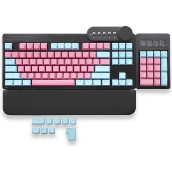 Mountain Quartz B Backlit Keycap set, Keycaps, Blau, Pink