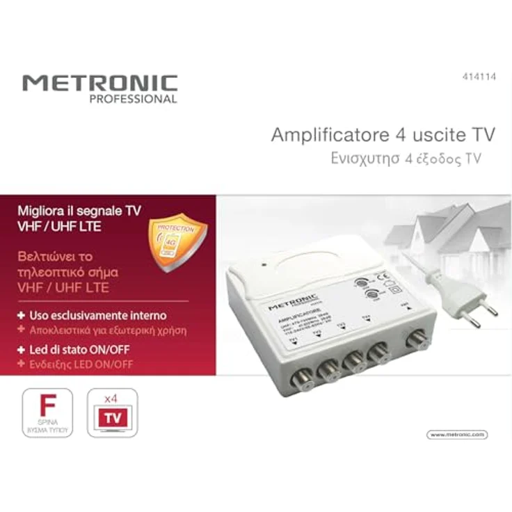 Metronic 414114 Verstärker TV mit Filter LTE, Weiß – Bild 3