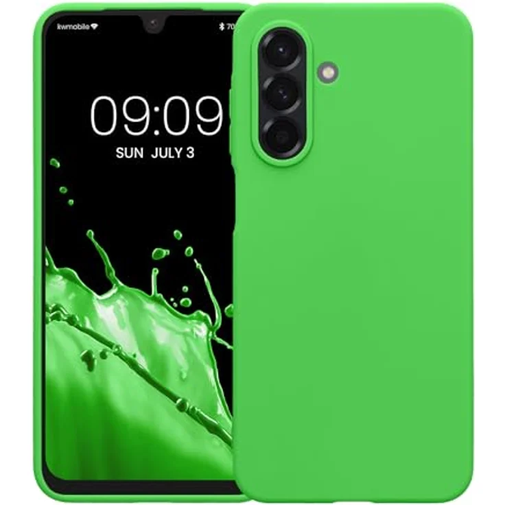 kwmobile Hülle kompatibel mit Samsung Galaxy A26 5G - weiches TPU Silikon Case, kabelloses Laden geeignet, Limettengrün – Bild 5