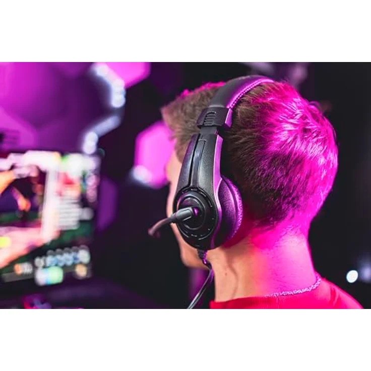 Speedlink LEGATOS Gaming-Headset kabelgebunden - leichtes Headset mit Mikrofon und Kabelfernbedienung, kompatibel mit PC, PS5, PS4, Xbox, Switch, 3,5 mm Klinkenstecker inkl. Y-Adapter, schwarz – Bild 5