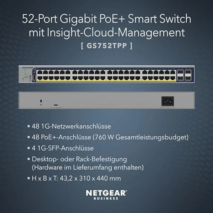 NETGEAR Smart GS752TPP - v3 - Switch - – Bild 3