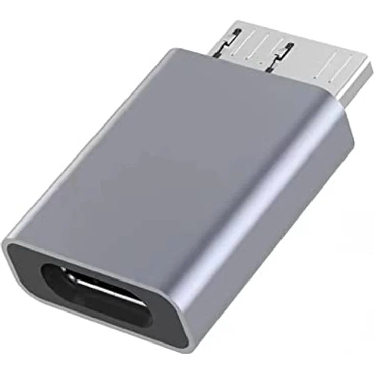 PremiumCord Adapter USB-C auf USB 3.0 Micro B, Buchse auf Stecker, Super-Speed ​​5 Gbit/s, Aluminium, Farbe: Space Grau – Bild 1